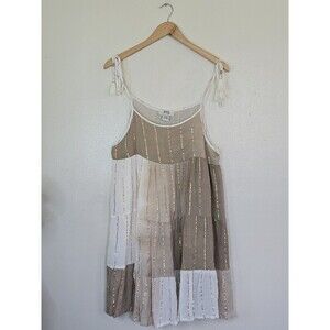 ZURY Babydoll Slip Mini Dress Womens Free Size Shimmer Casual Beach Travel